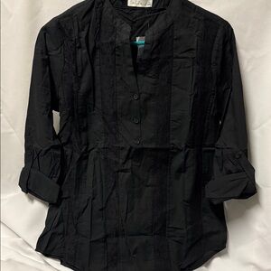 Active USA Women's Black Button Down Shirt